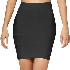 Black bandage mini skirt